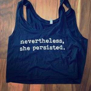 Nether less, she persisted. Black crop top